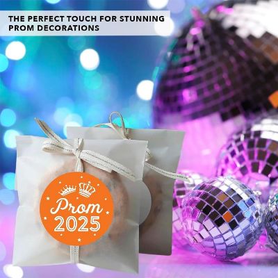 Prom Night Round Sticker Orange, 40PC Image 3