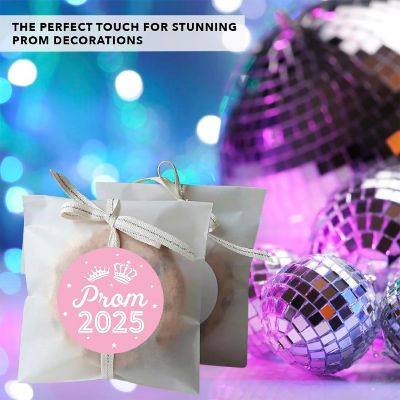 Prom Night Round Sticker Pink, 40PC Image 3