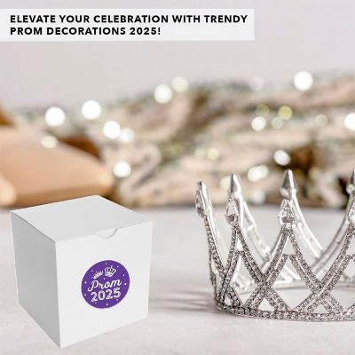 Prom Night Round Sticker Purple, 40PC Image 1