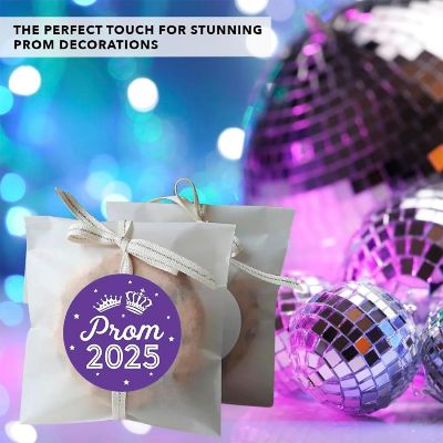 Prom Night Round Sticker Purple, 40PC Image 3