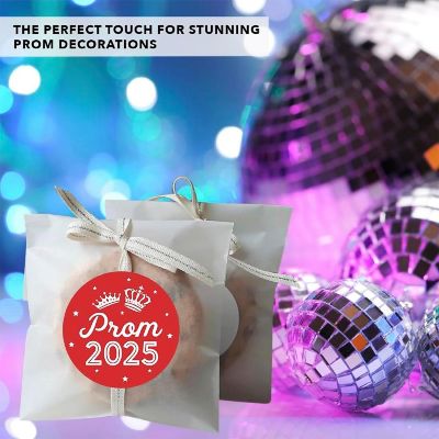 Prom Night Round Sticker Red, 40PC Image 3