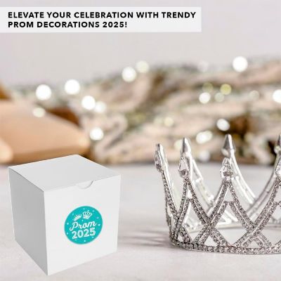 Prom Night Round Sticker Teal, 40PC Image 1