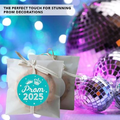 Prom Night Round Sticker Teal, 40PC Image 3