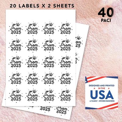 Prom Night Round Sticker White, 40PC Image 2