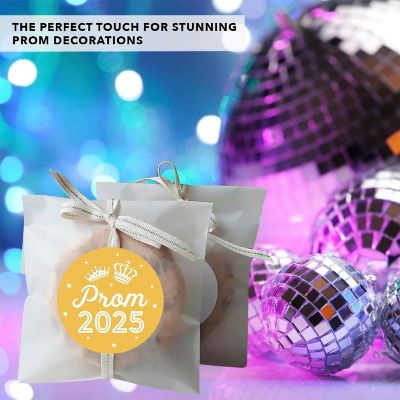 Prom Night Round Sticker Yellow, 40PC Image 3