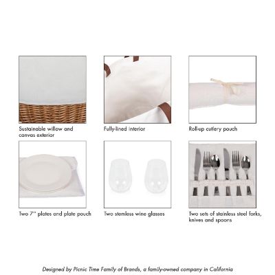 Promenade Picnic Basket - Beige Canvas Image 2