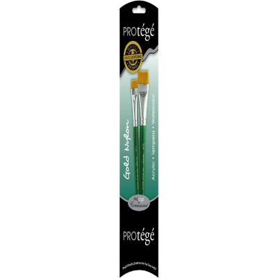 Protege Brush Set Gold Nylon Short Hand 2pc Image 1