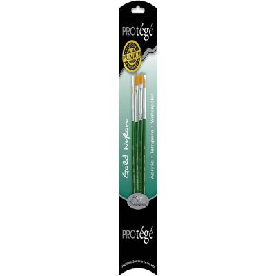 Protege Brush Set Gold Nylon Short Handle 4pc Image 1