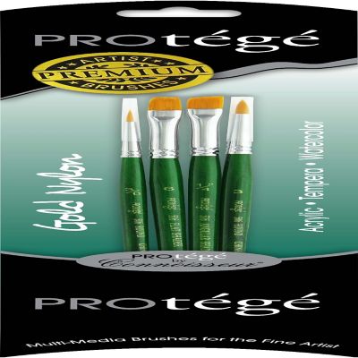 Protege Brush Set Gold Nylon Short Handle 4pc Image 2