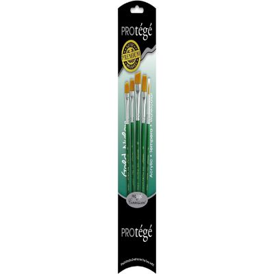 Protege Brush Set Gold Nylon Short Handle 5pc Image 1