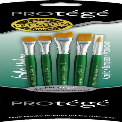 Protege Brush Set Gold Nylon Short Handle 5pc Image 2