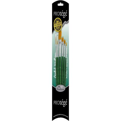 Protege Brush Set Gold Nylon Short Handle 6pc Image 1
