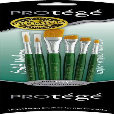 Protege Brush Set Gold Nylon Short Handle 6pc Image 2