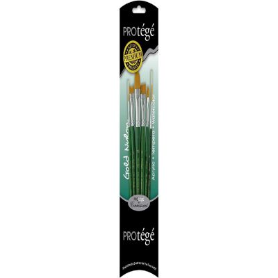 Protege Brush Set Gold Nylon Short Handle 6pc Image 1