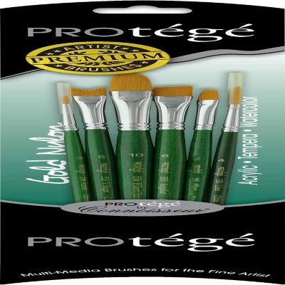 Protege Brush Set Gold Nylon Short Handle 6pc Image 2