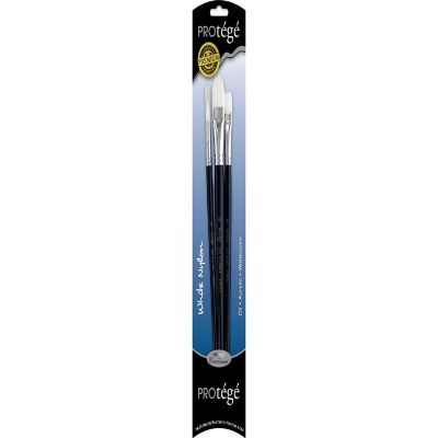Protege Brush Set White Nylon Long Handle 3pc Image 1