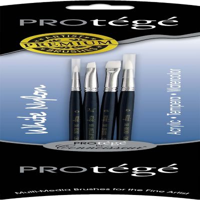 Protege Brush Set White Nylon Short Handle 4pc Image 2