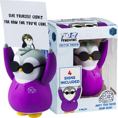 Pudgy Penguins Positive Affirmation Sign Card Holder Desk Purple Forever Friend Good Vibes Friend Image 1