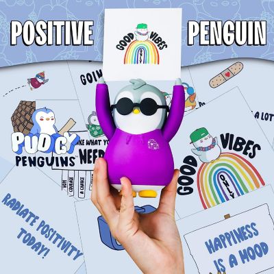 Pudgy Penguins Positive Affirmation Sign Card Holder Desk Purple Forever Friend Good Vibes Friend Image 2