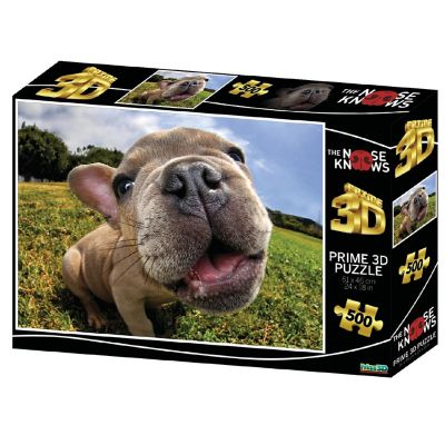 Pugsley The Nose Knows Super 3D 500 Piece Jigsaw Puzzle For Adults And Kids Image 1