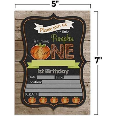 Pumpkin 1st Birthday Invitations 40pcs. by AmandaCreation Image 2