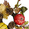 Pumpkin  Berries  Foliage and Pine Cone Fall Harvest Wreath - 13 inch  Unlit Image 1