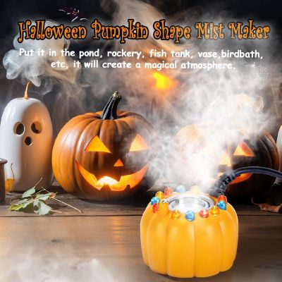 Pumpkin Mist Maker With Splash Guard With LED Light Atomizer for Halloween Image 1
