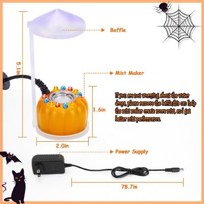 Pumpkin Mist Maker With Splash Guard With LED Light Atomizer for Halloween Image 2
