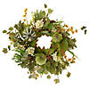 Pumpkins and Berries Artificial Fall Harvest Twig Wreath  24-Inch  Unlit Image 1