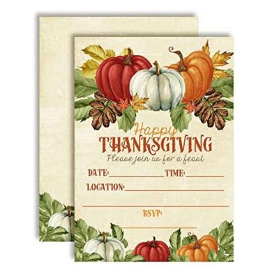 Pumpkins With Fall Foliage Invitations 40pc. by AmandaCreation Image 1
