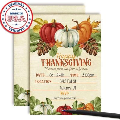 Pumpkins With Fall Foliage Invitations 40pc. by AmandaCreation Image 1
