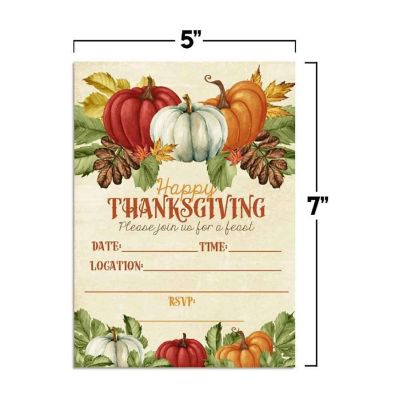 Pumpkins With Fall Foliage Invitations 40pc. by AmandaCreation Image 3
