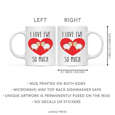 Pun Coffee Mug I Love Ewe So Much, Sheep Image 2