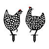 Punched Metal Chicken Garden Stake (Set Of 4) 12"L X 22"H, 12.75"L X 23"H Iron Image 1
