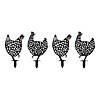 Punched Metal Chicken Garden Stake (Set Of 4) 12"L X 22"H, 12.75"L X 23"H Iron Image 3