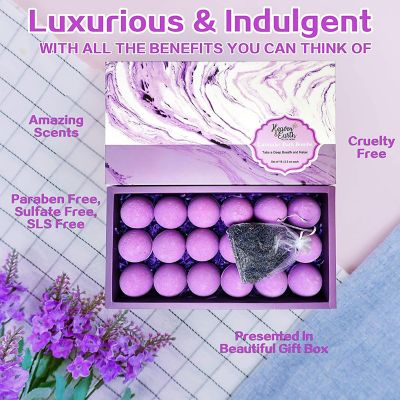 Pure Parker 18 Lavender Bath Bombs Gift Set with Essential Oils and Natural Ingredients Image 3