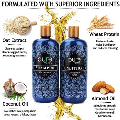 Pure Parker - Men's Shampoo and Conditioner Set. Deep Cleansing, Itchy Scalp Care, Strengthen and Invigorate Hair & Scalp. Paraben & Sulfate Free Image 3