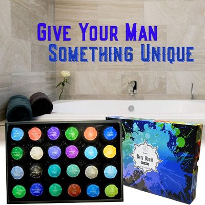 Purelis 24 Bath Bombs Gift Set for Men with Shea Butter Image 1