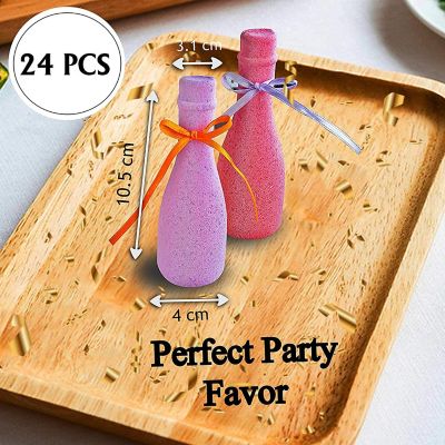 Purelis 24 Wine & Champagne Bottle shaped Bath Bombs Gift Set Wedding Favors Natural, Moisturizing. Individually Wrapped Image 1