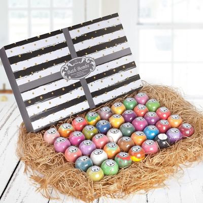Purelis 40 Bath Bombs Gift Set. Natural, Moisturizing. Each Individually Wrapped Image 1