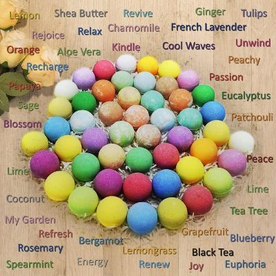 Purelis 40 Bath Bombs Gift Set. Natural, Moisturizing. Each Individually Wrapped Image 1