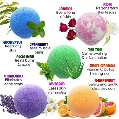 Purelis 50 Relaxing Bath Bombs. Individually Wrapped. Natural, with Essential Oil Image 1