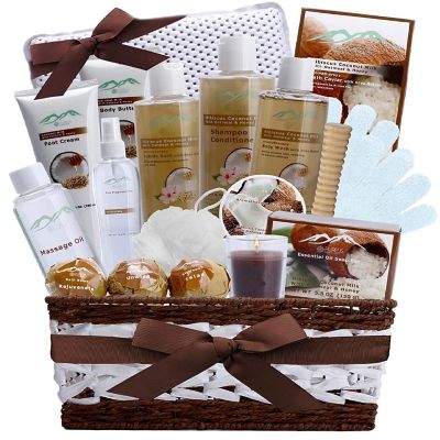 Purelis - Deluxe Hibiscus Coconut Oatmeal & Honey 20-Piece Spa Gift Basket and Bath Pillow Image 1