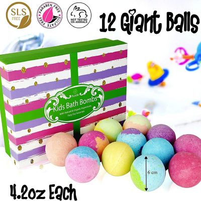 Purelis Natural 12 Bath Bombs for Kids with Toys Inside! Gift Set for Boys & Girls! Safe Ingredients Image 3