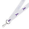 Purple Awareness Ribbon Badge Holder Breakaway Lanyards - 12 Pc. Image 1