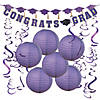 Purple Congrats Grad Hanging Decorations Kit - 20 Pc. Image 1