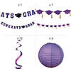 Purple Congrats Grad Hanging Decorations Kit - 20 Pc. Image 1