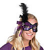 Purple Feather Masks - 6 Pc. Image 1