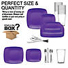 Purple Flat Rounded Square Disposable Plastic Dinnerware Value Set (20 Settings) Image 2
