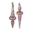 Purple Irredescent Drop Ornament (Set Of 12) 6"H Glass Image 1